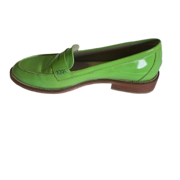 Boden Women's Vibrant Green Patent Flats Real Leather - Picture 2 of 9